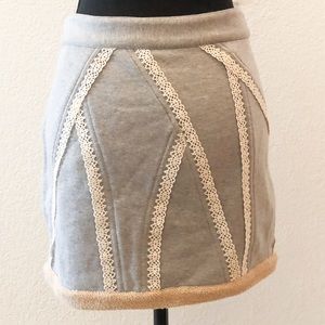 NWOT Cotton Mini Skirt w/ Asymmetrical Designs